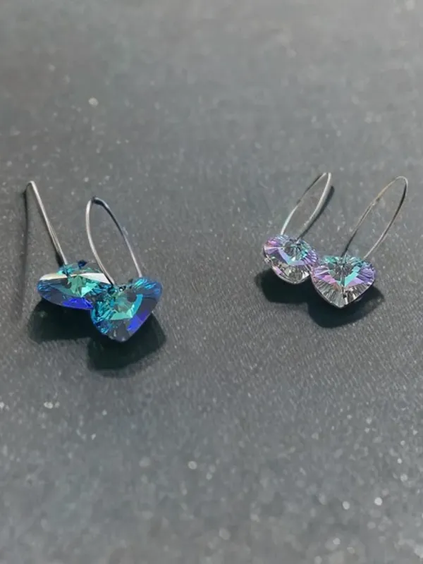 Продукт Обеци от сребро и Swarovski Съвършена любов Изображение